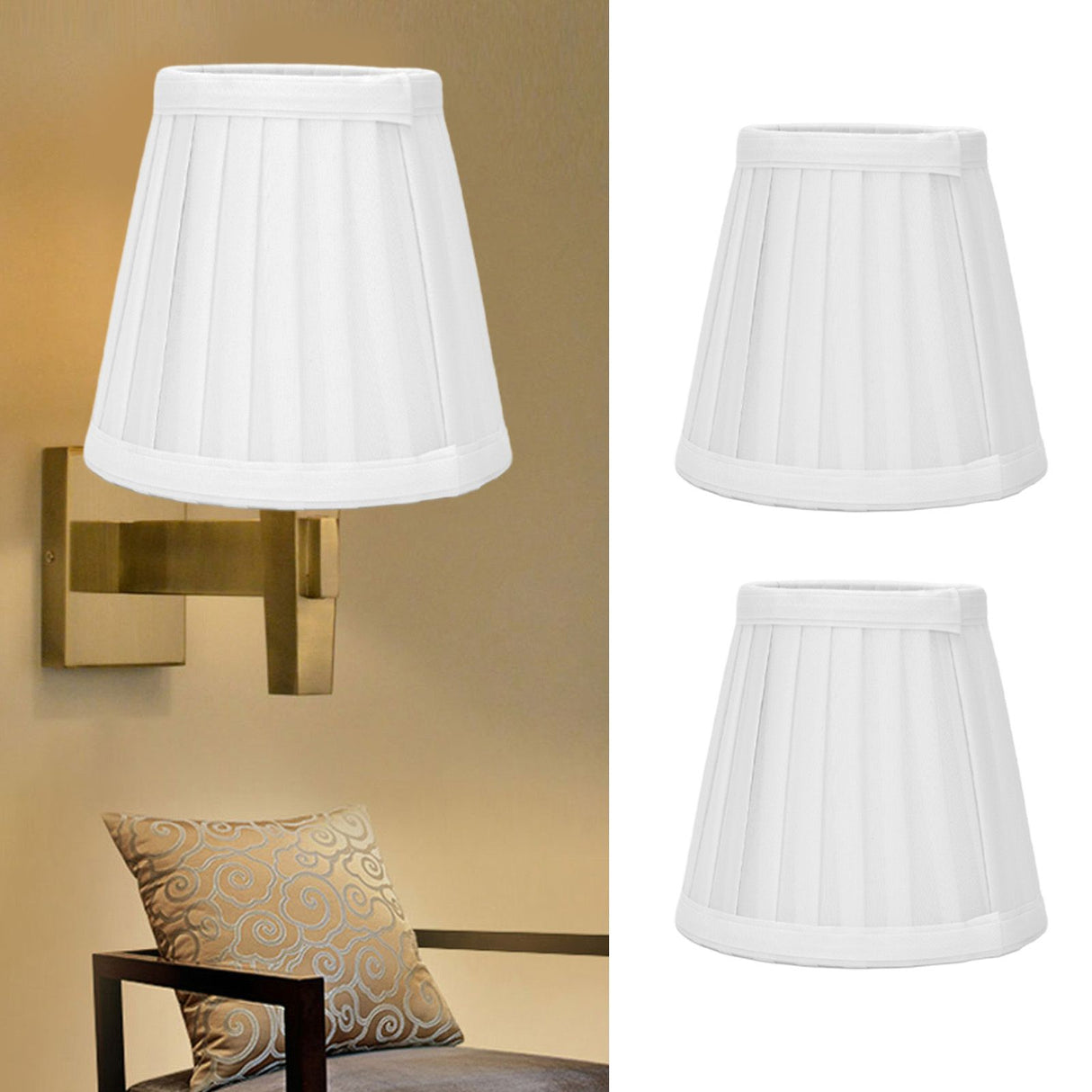 2 Pcs Double Small Lamp Shade Clip On Bulb Comfortable Material Barrel Fabric Lampshade for Table Chandelier Wall LampPX07