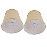 2PCS Small Lamp Shade Fabric Beige Golden Edge Lampshade for E14 Table Chandelier Wall Lamp - Side View