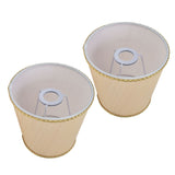 2PCS Small Lamp Shade Fabric Beige Golden Edge Lampshade for E14 Table Chandelier Wall Lamp - Low Angle