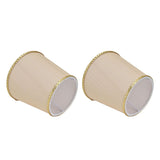 2PCS Small Lamp Shade Fabric Beige Golden Edge Lampshade for E14 Table Chandelier Wall Lamp - Extra Image