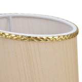 2PCS Small Lamp Shade Fabric Beige Golden Edge Lampshade for E14 Table Chandelier Wall Lamp