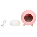 Cute Cat Touch Led Night Light with USB Cable Rechargeable Touch Dimming Cat House LED Night Light for Bedroom - Front View