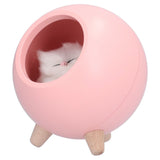 Cute Cat Touch Led Night Light with USB Cable Rechargeable Touch Dimming Cat House LED Night Light for Bedroom - 45-Degree Angle