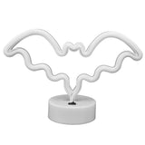 Bat Neon Signs Unique Halloween Neon Lights Decorations with Base USB Or Battery Operated for Bedroom Bar Festival - Top-Down View