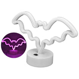 Bat Neon Signs Unique Halloween Neon Lights Decorations with Base USB Or Battery Operated for Bedroom Bar Festival