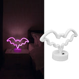 Bat Neon Signs Unique Halloween Neon Lights Decorations with Base USB Or Battery Operated for Bedroom Bar Festival