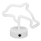 LED Dolphin Neon Light USB Or Battery Powered Unique Room Decoration Accessory with Base - 45-Degree Angle
