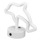LED Dolphin Neon Light USB Or Battery Powered Unique Room Decoration Accessory with Base - Rear View
