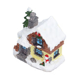 Winter Snow Christmas Houses Miniature Indoor Village Building Santa Houses Decor with Warm LED Light for Home - Front View