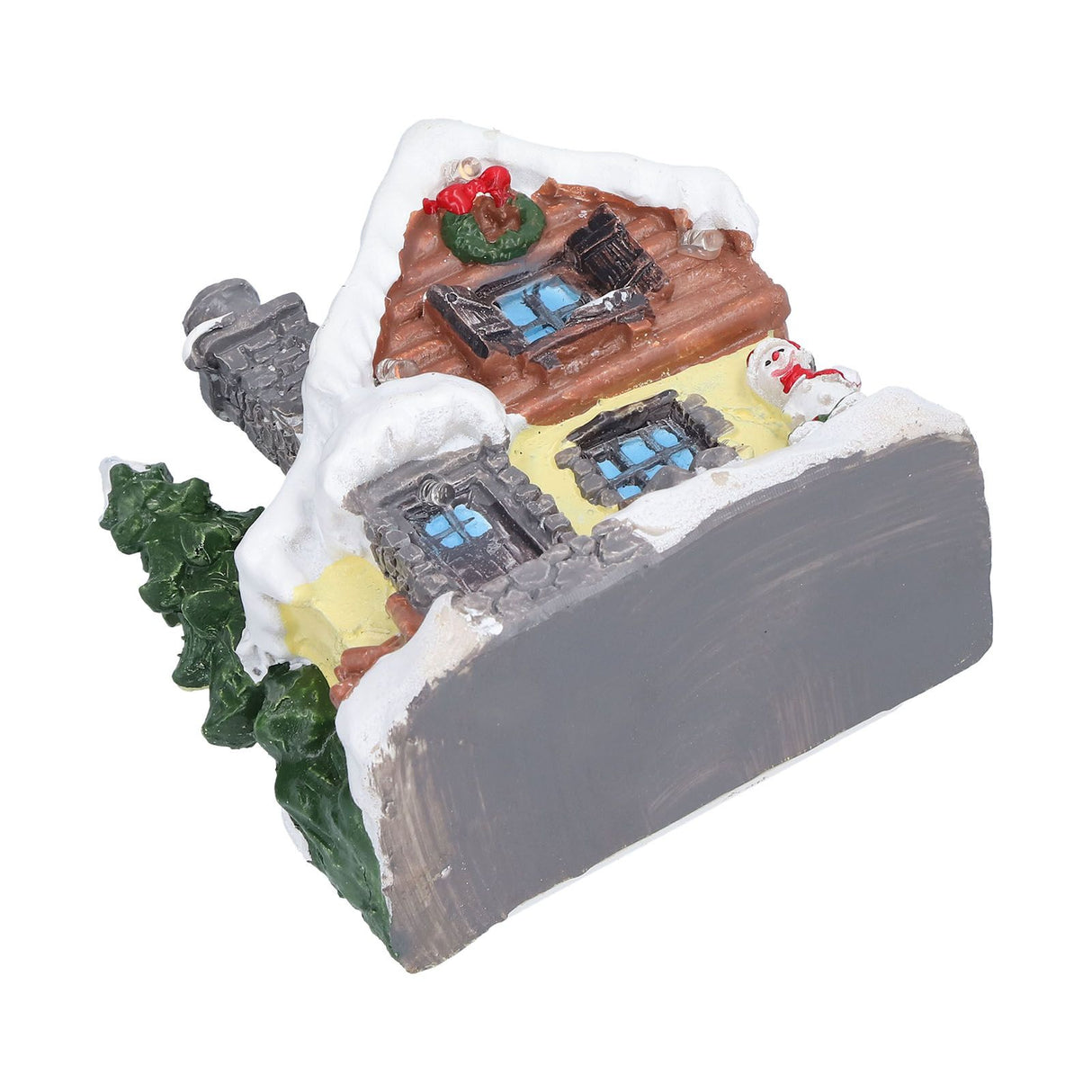 Winter Snow Christmas Houses Miniature Indoor Village Building Santa Houses Decor with Warm LED Light for Home