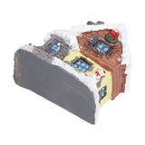 Winter Snow Christmas Houses Miniature Indoor Village Building Santa Houses Decor with Warm LED Light for Home