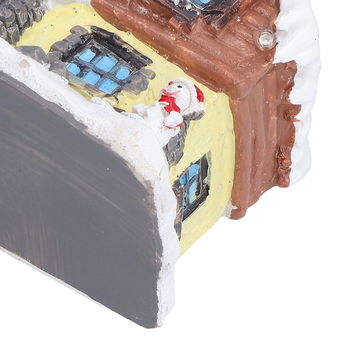 Winter Snow Christmas Houses Miniature Indoor Village Building Santa Houses Decor with Warm LED Light for Home