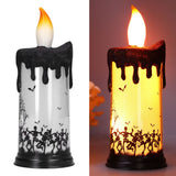 Halloween Snow Globe Candles Light LED Terrorist Decoration Electronic Candle Lamp for Party HolidayDancing Skeleton - Low Angle