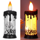 Halloween Snow Globe Candles Light LED Terrorist Decoration Electronic Candle Lamp for Party HolidayDancing Skeleton