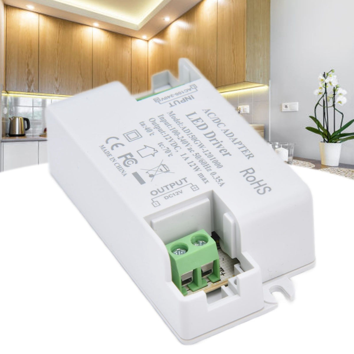 LED Drive Power Transformer LED Drive Power AC100‑240V/0.35A DC12V/1A 12W for G4 MR11 MR16