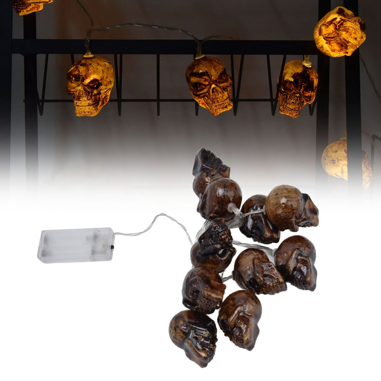 Ghost Skull Lantern LED Lighted Halloween String Lights for Indoor Outdoor Party Yard Patio Tree