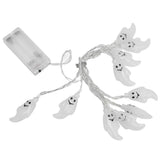 Halloween String Lights 10LED Battery Powered Decorative Ghost String Lamps for Indoor Outdoor Party - Close-Up Angle