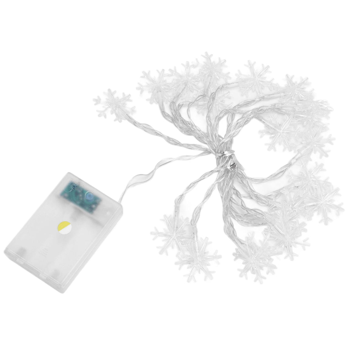 LED Snowflake Light String 20LED Battery Operated LED String Lights for Holiday Xmas Indoor Outdoor Party