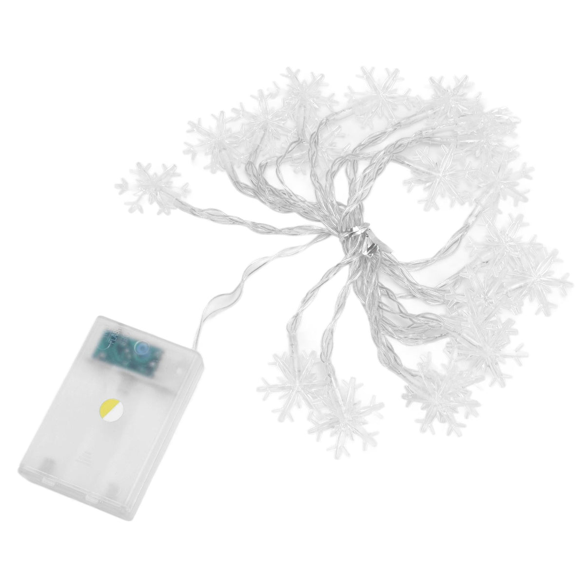 LED Snowflake Light String 20LED Battery Operated LED String Lights for Holiday Xmas Indoor Outdoor Party