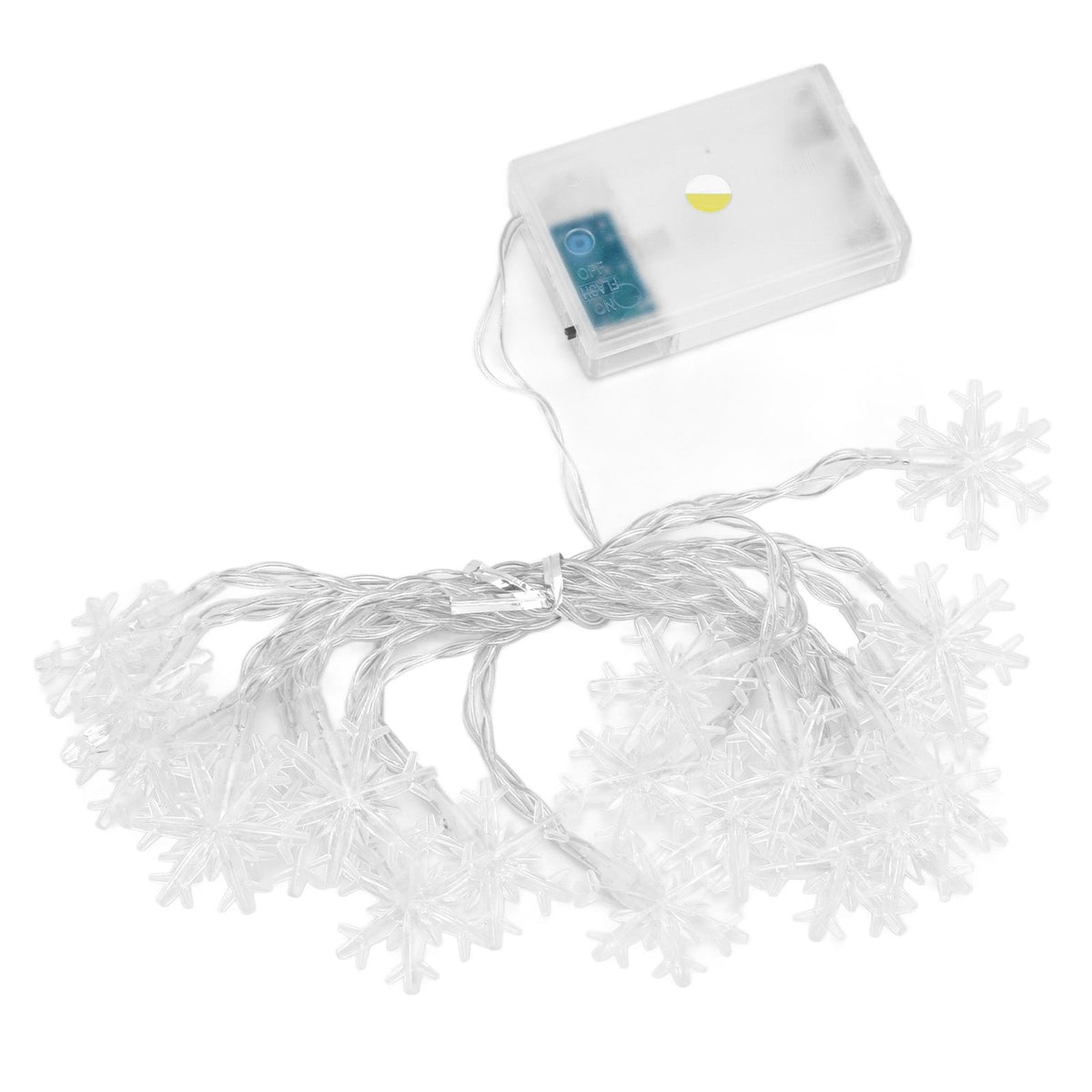 LED Snowflake Light String 20LED Battery Operated LED String Lights for Holiday Xmas Indoor Outdoor Party