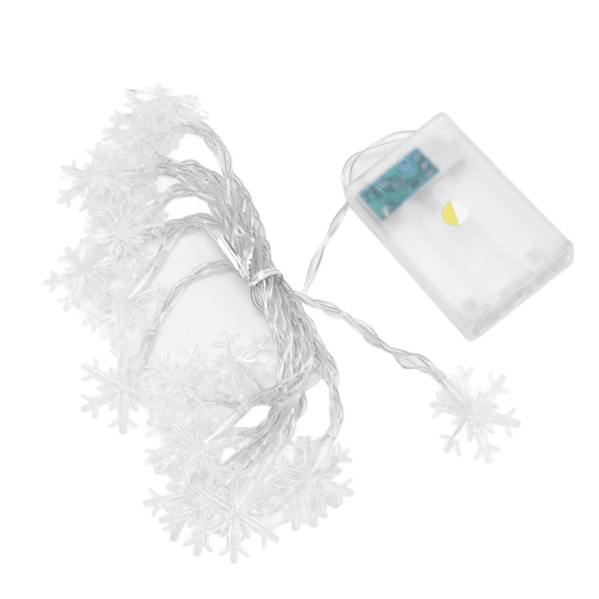 LED Snowflake Light String 20LED Battery Operated LED String Lights for Holiday Xmas Indoor Outdoor Party