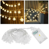LED Snowflake Light String 20LED Battery Operated LED String Lights for Holiday Xmas Indoor Outdoor Party