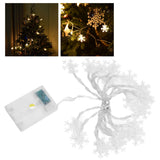 LED Snowflake Light String 20LED Battery Operated LED String Lights for Holiday Xmas Indoor Outdoor Party - Extra Image