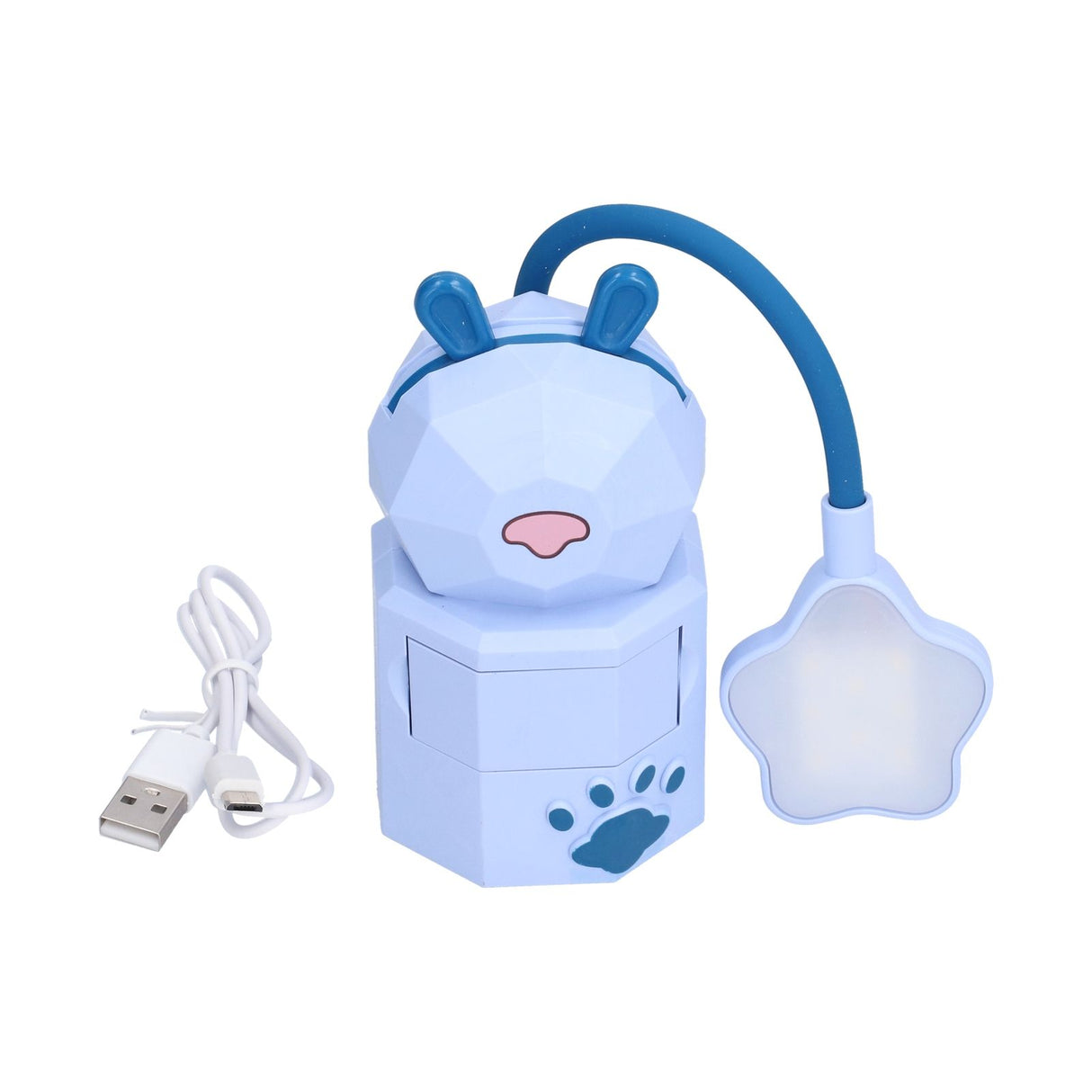 LED Desk Lamp Cartoon Desk Light USB Charging Warm White Light Easy to Operate Student Dormitory Reading Night LightBlue
