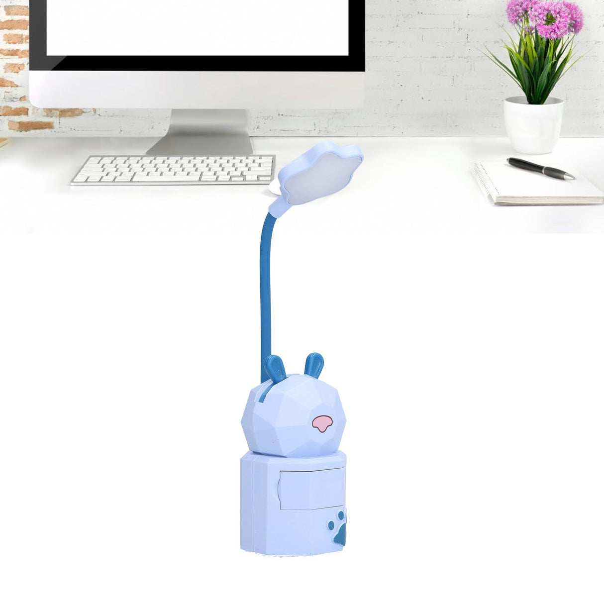 LED Desk Lamp Cartoon Desk Light USB Charging Warm White Light Easy to Operate Student Dormitory Reading Night LightBlue