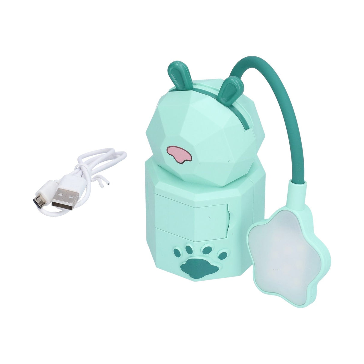 LED Desk Lamp Cartoon Desk Light USB Charging Warm White Light Easy to Operate Student Dormitory Reading Night LightGreen
