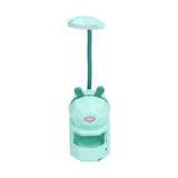 LED Desk Lamp Cartoon Desk Light USB Charging Warm White Light Easy to Operate Student Dormitory Reading Night LightGreen