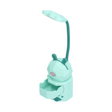 LED Desk Lamp Cartoon Desk Light USB Charging Warm White Light Easy to Operate Student Dormitory Reading Night LightGreen - Extra Image