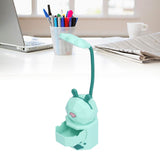 LED Desk Lamp Cartoon Desk Light USB Charging Warm White Light Easy to Operate Student Dormitory Reading Night LightGreen - Extra Image