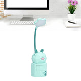 LED Desk Lamp Cartoon Desk Light USB Charging Warm White Light Easy to Operate Student Dormitory Reading Night LightGreen - Extra Image