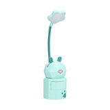 LED Desk Lamp Cartoon Desk Light USB Charging Warm White Light Easy to Operate Student Dormitory Reading Night LightGreen - Extra Image