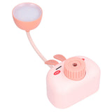 LED Folding Desk Lamp Cartoon Animal Multifunction Table Lamp Pen Holder Pencil Sharpener for Home OfficePink
