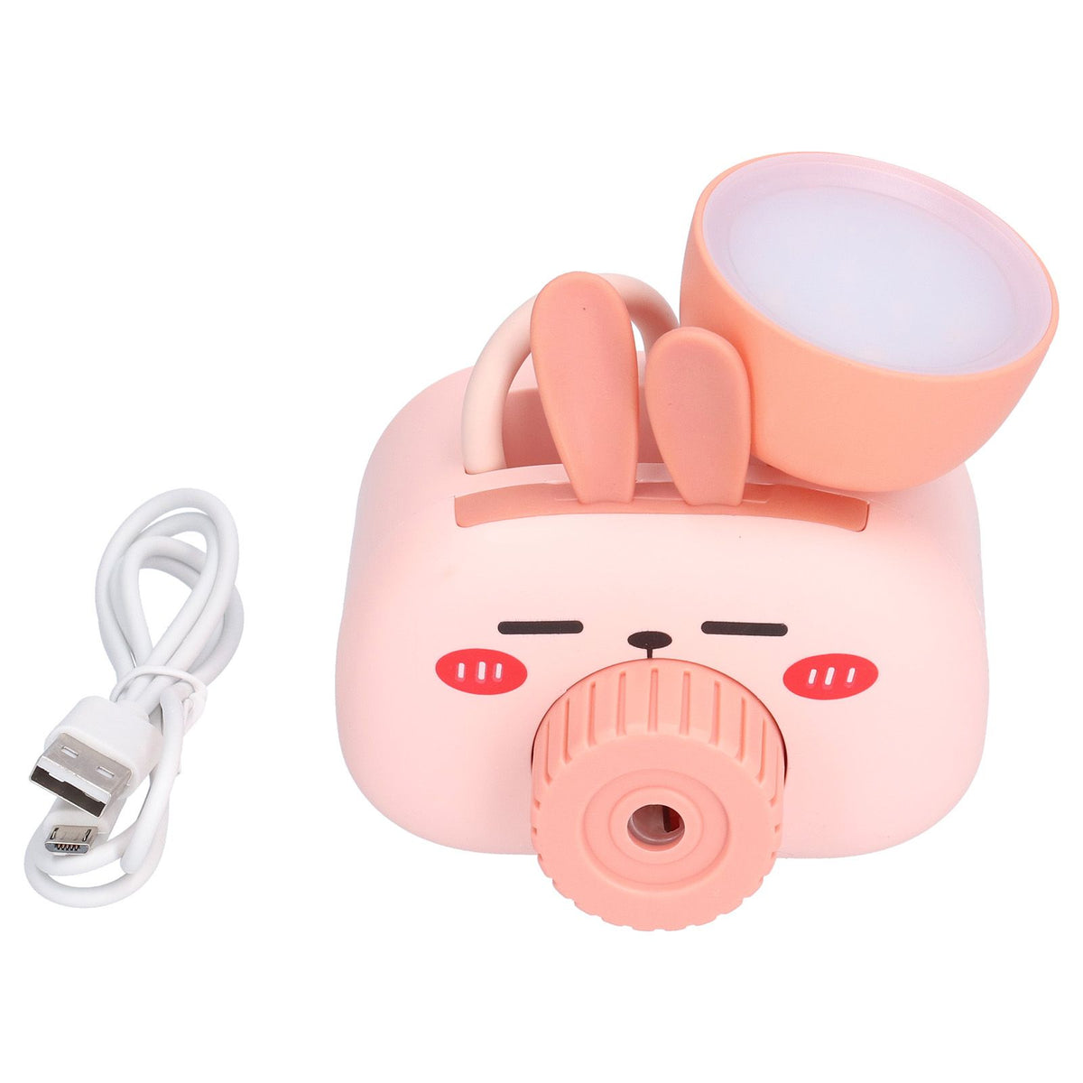 LED Folding Desk Lamp Cartoon Animal Multifunction Table Lamp Pen Holder Pencil Sharpener for Home OfficePink