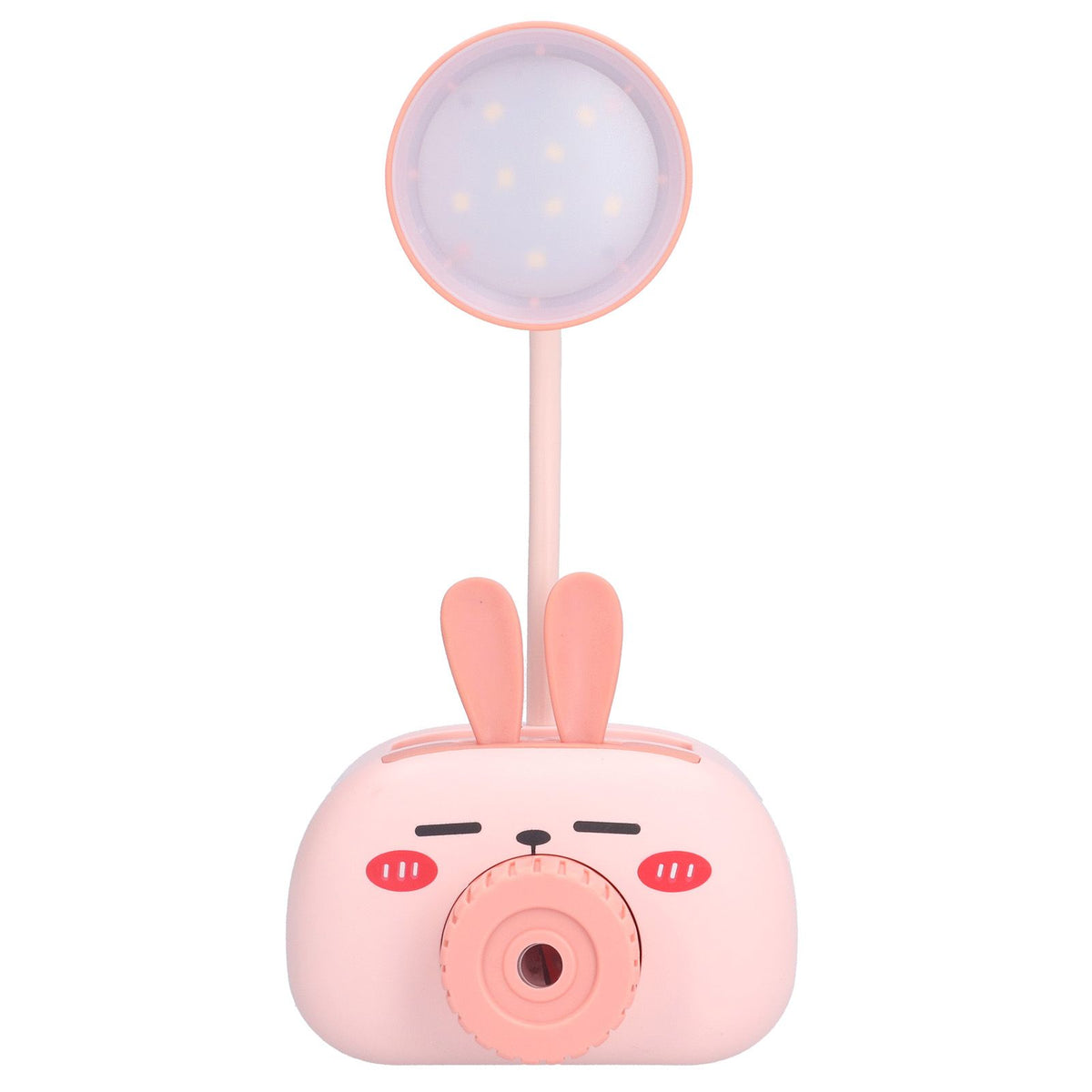 LED Folding Desk Lamp Cartoon Animal Multifunction Table Lamp Pen Holder Pencil Sharpener for Home OfficePink