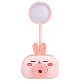 LED Folding Desk Lamp Cartoon Animal Multifunction Table Lamp Pen Holder Pencil Sharpener for Home OfficePink