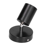 GU10 Spotlight Base Single Head Wrought Iron Adjustable Track Light Holder for Bedroom Shopping Mall 85‑265VBlack - Front View