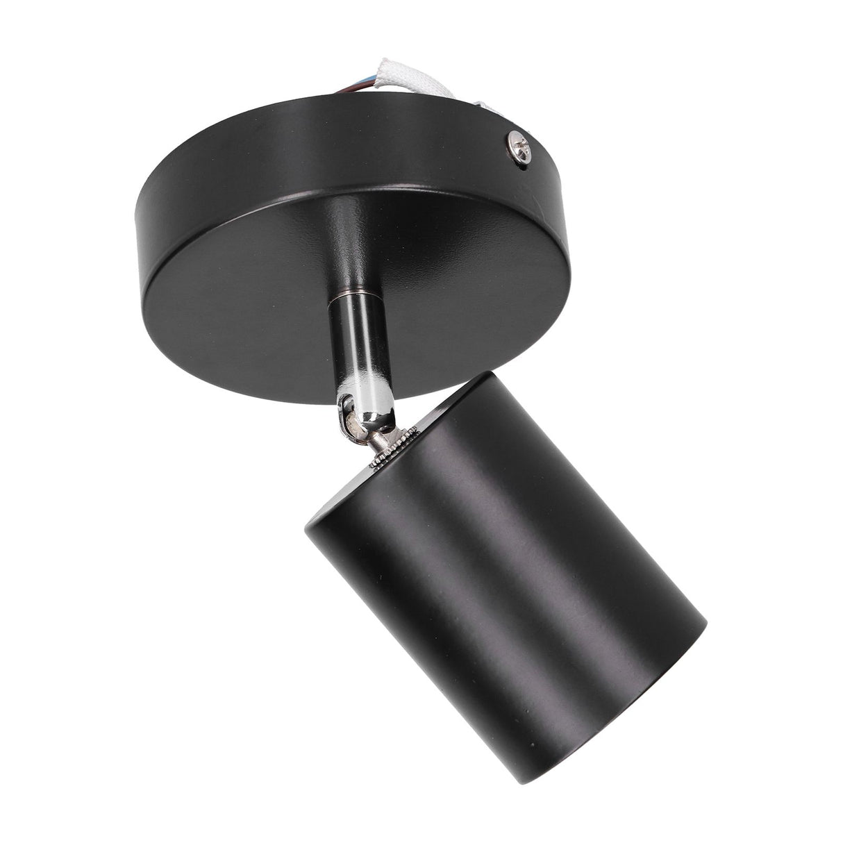 GU10 Spotlight Base Single Head Wrought Iron Adjustable Track Light Holder for Bedroom Shopping Mall 85‑265VBlack
