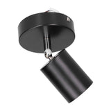 GU10 Spotlight Base Single Head Wrought Iron Adjustable Track Light Holder for Bedroom Shopping Mall 85‑265VBlack