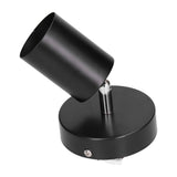 GU10 Spotlight Base Single Head Wrought Iron Adjustable Track Light Holder for Bedroom Shopping Mall 85‑265VBlack - Low Angle