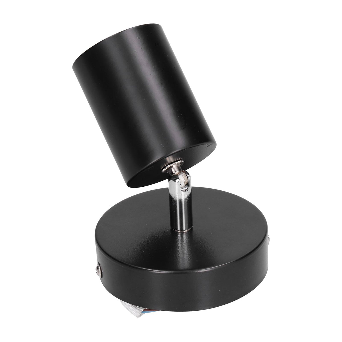 GU10 Spotlight Base Single Head Wrought Iron Adjustable Track Light Holder for Bedroom Shopping Mall 85‑265VBlack