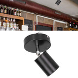 GU10 Spotlight Base Single Head Wrought Iron Adjustable Track Light Holder for Bedroom Shopping Mall 85‑265VBlack