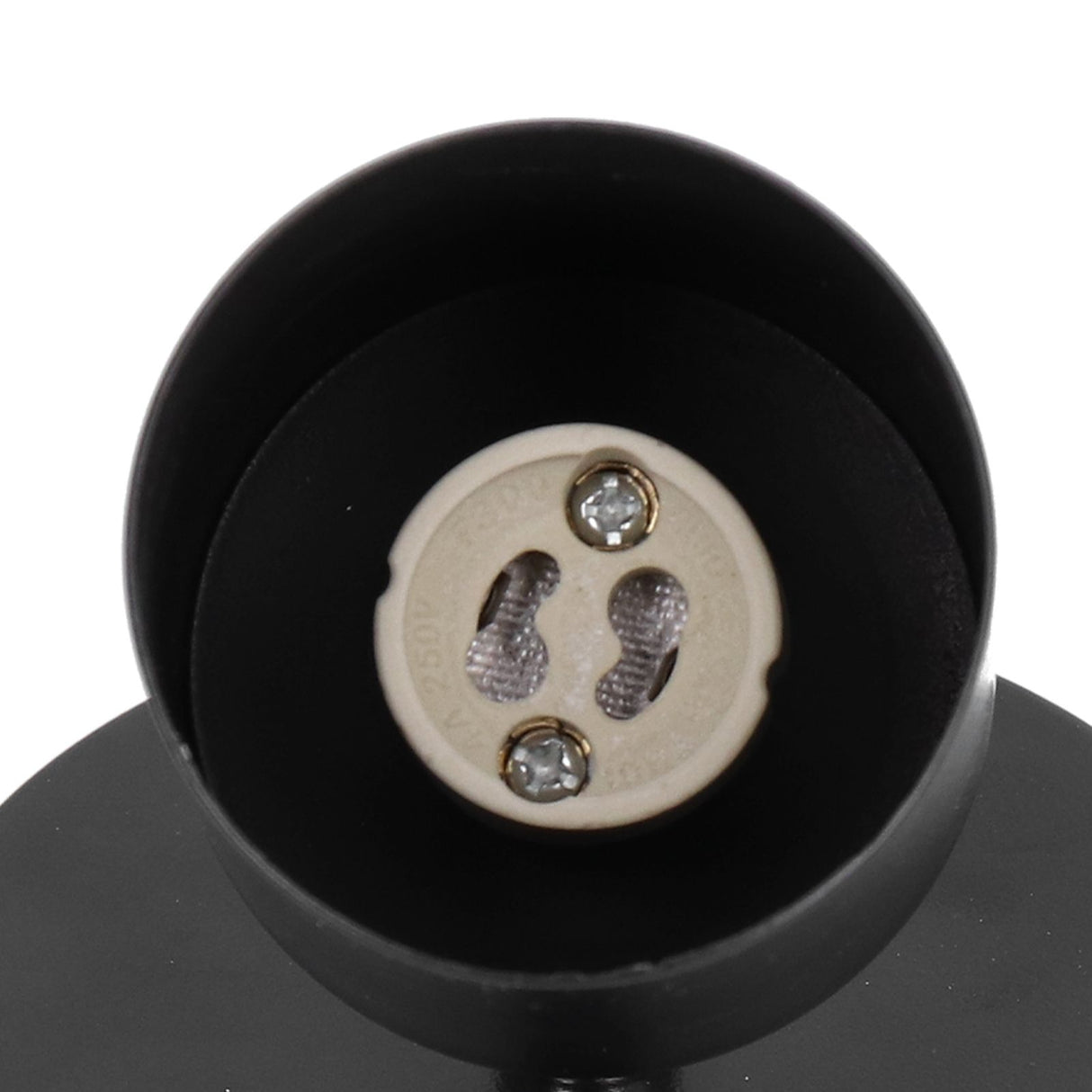 GU10 Spotlight Base Single Head Wrought Iron Adjustable Track Light Holder for Bedroom Shopping Mall 85‑265VBlack