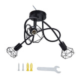 3 Heads Pendant Light Hollow Iron Ceiling Lamp Base for Bedroom Dining Room Living Room for E14 Bulb 85‑265V