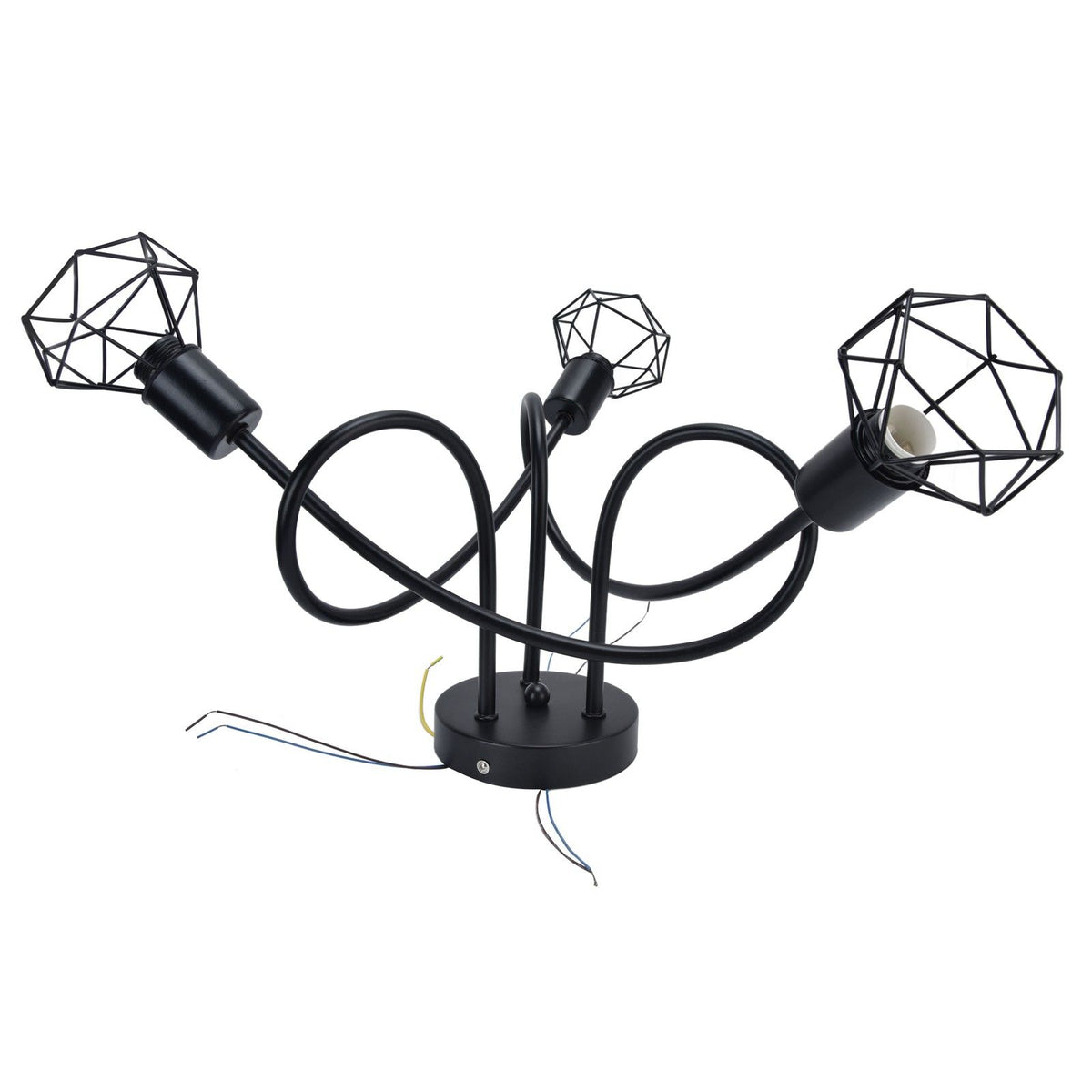 3 Heads Pendant Light Hollow Iron Ceiling Lamp Base for Bedroom Dining Room Living Room for E14 Bulb 85‑265V