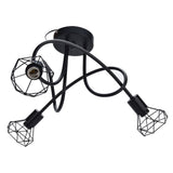 3 Heads Pendant Light Hollow Iron Ceiling Lamp Base for Bedroom Dining Room Living Room for E14 Bulb 85‑265V - 45-Degree Angle
