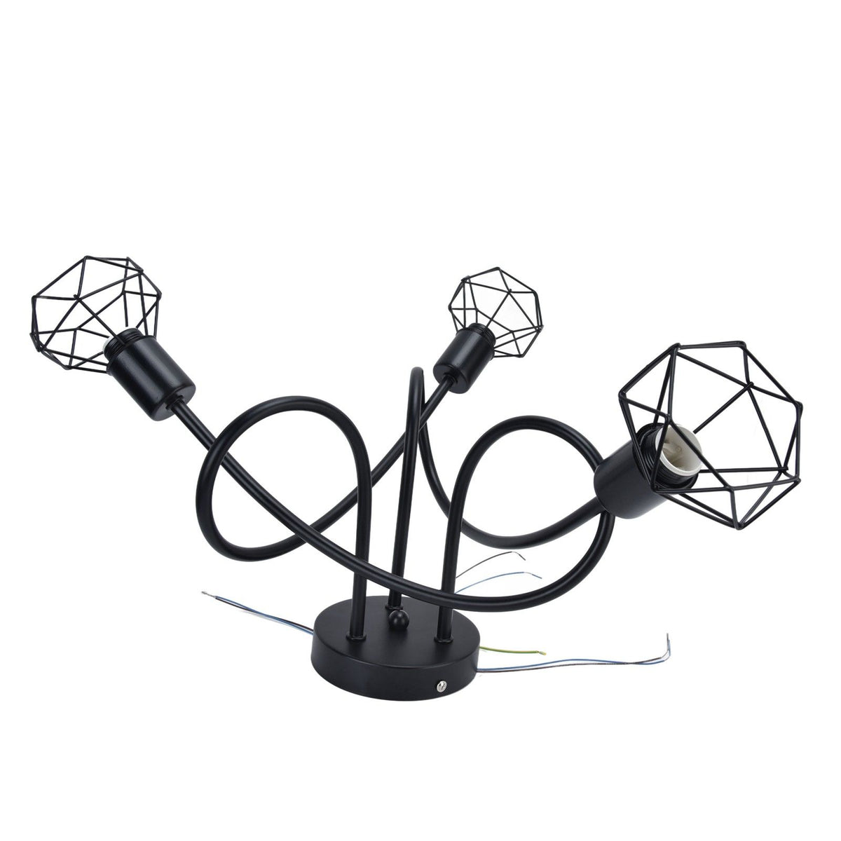 3 Heads Pendant Light Hollow Iron Ceiling Lamp Base for Bedroom Dining Room Living Room for E14 Bulb 85‑265V
